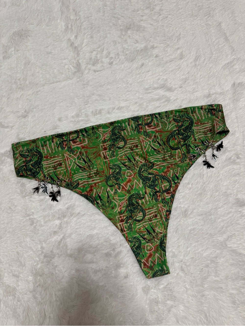 New 1x green Dino dinosaur bottoms shorts festival rave bikini outfit raver